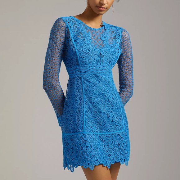 HTF By Anthropologie Sheer Lace Mini Dress - Picture 3 of 7